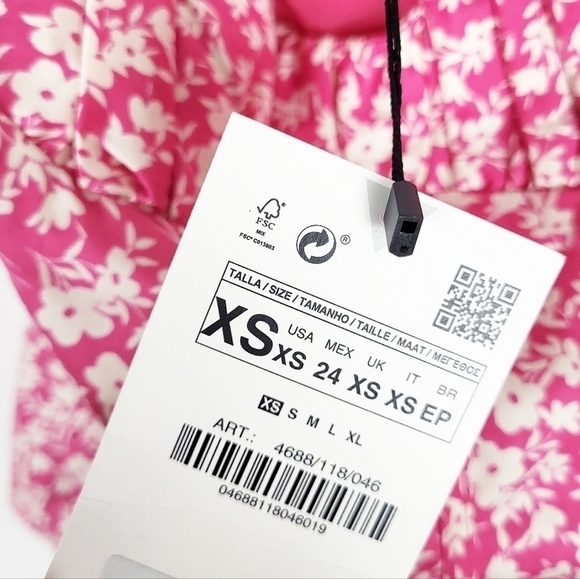 ZARA printed floral corset bodysuit NWT barbie barbiecore valentine's day - Picture 7 of 8